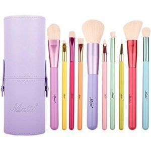 Makeup Brushes Set 10 Pieces Colorful Make Up Brush Kit Premium Synthetic